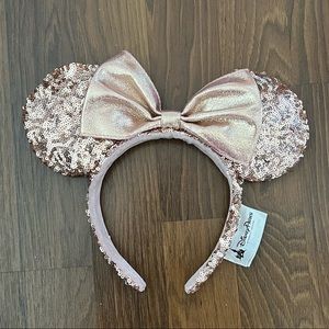 Rose gold glitter Minnie ears